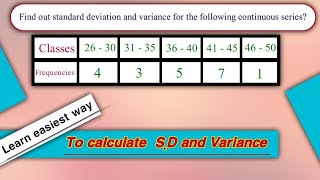 How to find standard deviation partiii and variance  Continuous series  statistics variance [upl. by Refitsirhc317]