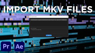 How To Quickly Import MKV Files To Premiere Pro amp After Effects Without VLC [upl. by Aushoj82]