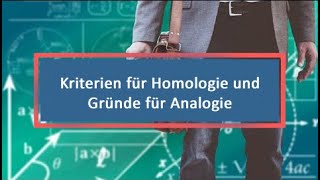 Kriterien für Homologie und Gründe für Analogie [upl. by Moia366]