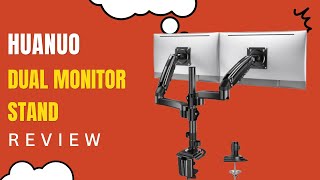 HUANUO 1332 Inch Dual Monitor Stand Gas Spring Dual Monitor Mount Review [upl. by Aner209]