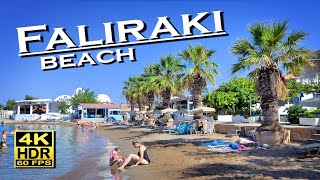 Faliraki Beach Walk Rhodes Greece in 4K 60fps HDR UHD Dolby Atmos 💖 The best places 👀 walking tour [upl. by Va]