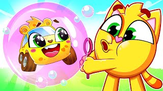 Rainbow Bubbles and Baby Cars Song  Funny Kids Songs and Nursery Rhymes [upl. by Fini]