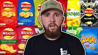 Americans Try EVERY Walkers British Crisps Flavor [upl. by Calondra]