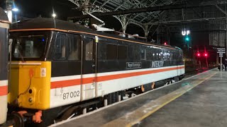 Class 87 and Class 86 Depart Preston in InterCity Swallow Livery [upl. by Hnao]