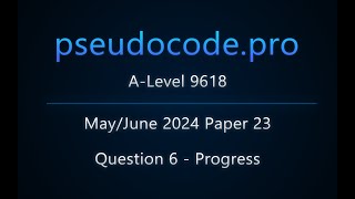 ALevel 9618 Exam Progress  MayJun 2024 Paper 23  Question 6 [upl. by Connolly141]