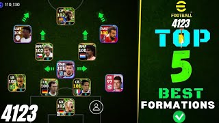 quot4123quot TOP 5 BEST FORMATIONS IN EFootball 2024 Mobile  4123 Formation EFootball 2024 [upl. by Shiri]