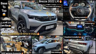 Brezza 2022 lxi modification🔥Brezza 2022 headrest✅2022 brezza modified✅Brezza facelift lxi modified [upl. by Groeg]