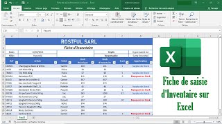 Faire une Fiche de Saisie dinventaire Sur Excel [upl. by Suilenrac]