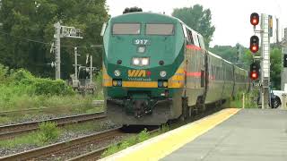 VIA Train 64 Eastbound Brockville VIA Station Stop August 2 2024 [upl. by Burt]