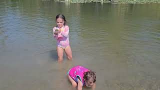 Skipping rocks  Kerrville river zeschfamily river family [upl. by Byrdie]