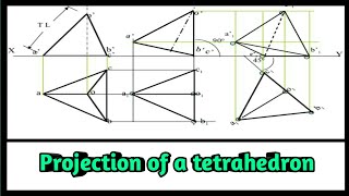 Tetrahedron projection of solids Projection of Tetrahedron  Rn Learning [upl. by Sheridan]