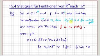 Analysis im Rn Stetigkeit für Funktionen von RN nach RL 1524 [upl. by Madai]