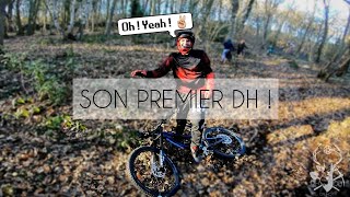 SES PREMIERS TOURS DE ROUES SUR UN DH  DELIRES amp FAIL [upl. by Gideon]