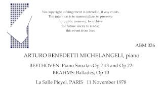 ARTURO BENEDETTI MICHELANGELI piano La Salle Pleyel recital PARIS 1978 [upl. by Leinaj]