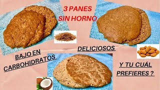 3 RECETAS DE PANES SIN GLUTEN SIN HORNO KETO  FÁCIL Y DELICIOSOS DESAYUNOS Y CENAS pan panes [upl. by Ordisy]