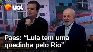 Eduardo Paes agradece Lula e diz que presidente ‘tem uma quedinha pelo Rio’ [upl. by Alahs893]