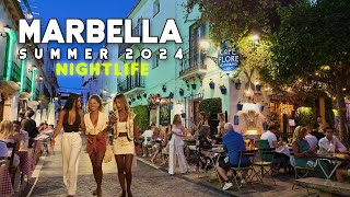 MARBELLA SUMMER NIGHTLIFE SPAIN 2024 🇪🇸 AUGUST UPDATE Costa del Sol  Málaga 4K [upl. by Longo]