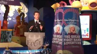 The Great Piggy Bank Adventure opening at Epcots Innoventions Walt Disney World [upl. by Klepac513]