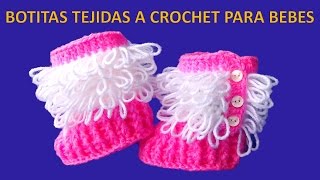 Botitas tejidas a crochet paso a paso para bebe de 0 a 6 meses en punto Bucle y Relieves [upl. by Kelton763]