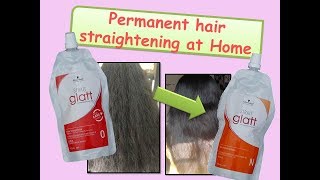 How to do Permanent hair straightening at home Using Schwarzkopf Professional Glatt Cream [upl. by Keraj]