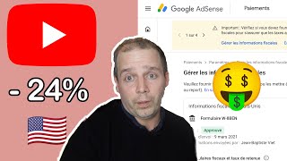 Taxe YouTube US  Comment remplir le formulaire fiscal AdSense [upl. by Keyek81]