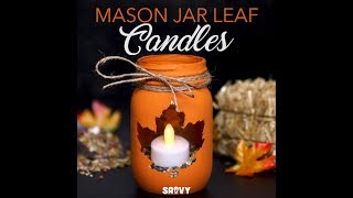 Mason Jar Leaf Candles [upl. by Murphy]