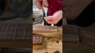 Celtic Mandola build part 27  a little bit of fret work luthier mandola woodworking [upl. by Atterg]