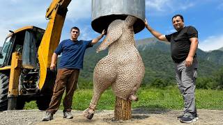 Roasting a Whole Giant Ostrich Under a Barrel The Unique Recipe Taking the Internet by Storm [upl. by Leoine]