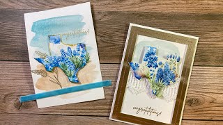 Working on two custom Texas Bluebonnet Cards [upl. by Hoem654]