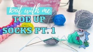 ToeUp Socks  Magic Loop  StepByStep Knitting Tutorial  Knitting House Square [upl. by Elrem]