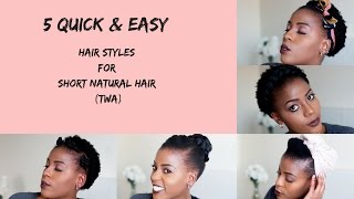 5 Quick amp Easy Hairstyles for Short Natural Hair  TWA  South African Natural Hair Blogger [upl. by Aneekan643]