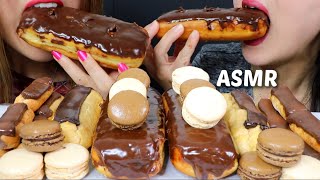 ASMR CHOCOLATE ECLAIRS  MACARONS BIG BITES 초콜릿 에클레어 마카롱 チョコレートcoklat 리얼사운드 먹방  KimampLiz ASMR [upl. by Scholem]