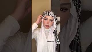 Another Kuffiyah tutorial 🖤🤍 hijabi hijabista hijabiz hijabers hijabfashion kuffiyeh [upl. by Tyoh9]