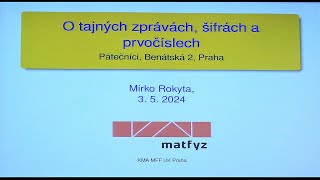 Mirko Rokyta O tajných zprávách šifrách a prvočíslech Pátečníci 352024 [upl. by Tedman]