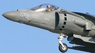 Jump Jet PHENOMENAL sight amp sound of an AV8B HARRIER in a VERTICAL TAKEOFF amp LANDING VTOL [upl. by Selegna]