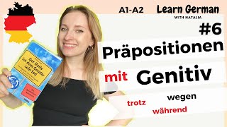 Präpositionen mit Genitiv  67 Prepositions in German I Learn German with Natalia [upl. by Jochebed]