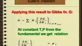 Engineering Thermodynamics Multicomponent Systems General Relationships contd [upl. by Dobb]