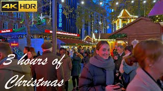 🎄3 HOURS of London Christmas Walk  2023 🎅🏼 The Best of London Christmas 4K HDR [upl. by Gib]