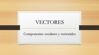 Vectores componentes escalares y vectoriales [upl. by Fredella825]