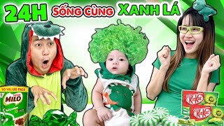 Thử Thách 24h Toàn Đồ Màu Xanh Lá Với Zino  Vê Vê Channel [upl. by Lleneg]