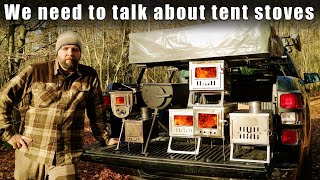 Tent Stoves Compared  My collection of wood burners [upl. by Ettolrahc]