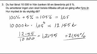 Upprepad procentuell förändring 6 uppgifter [upl. by Niemad]