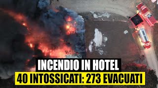 PAUROSO INCENDIO NELLALBERGO ITALIANO 45 INTOSSICATI ANCHE BAMBINI [upl. by Drugi]