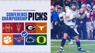 Picks for EVERY Conference Championship Game in College Football Big Ten SEC ACC Big 12 amp MORE [upl. by Eserrehs]