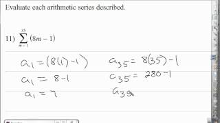 Evaluate each arithmetic series described 1 [upl. by Trembly]