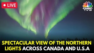 Northern Lights LIVE Auroras Illuminate The Night Sky in Canada And USA  Solar Storm News  N18G [upl. by Kee]