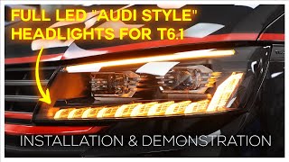 Full LED Dynamic Headlights For T61 Installation quotAudi Stylequot Sequential Indicators 2024 [upl. by Anneyehc406]