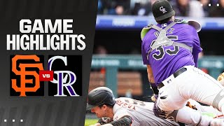 Giants vs Rockies Game Highlights 5824  MLB Highlights [upl. by Anialahs247]