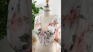 Making a corset v neck floral print long dress with slit fashion creative sewing promdress [upl. by Hashimoto]