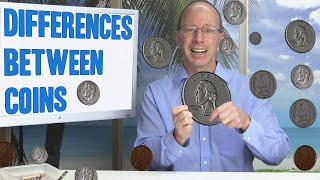 Learning Differences Between Coins  Quarters Nickels Dimes Pennies [upl. by Narag]